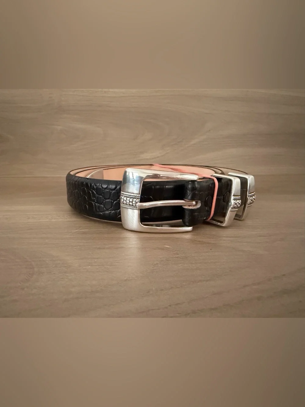 Belts.Com Italian Calfskin Genuine Leather Dress Belt Size 42 Black